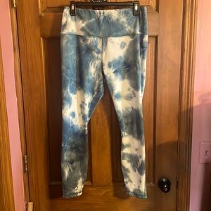 Tie Dye leggings Blue and white Large